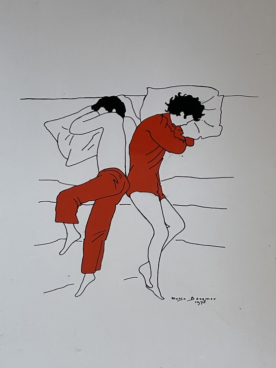 Image 1 of Originele vintage tweeluik op board – minimalistische kunst (1978, gesigneerd)