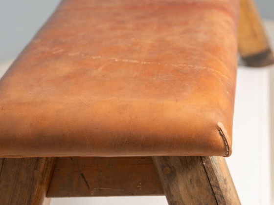 Image 1 of European Vintage Leather Gym Bench or Table, 1950s
