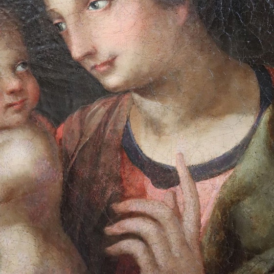 Image 1 of Pintura religiosa antigua al óleo sobre lienzo, Italia, siglo XVIII.