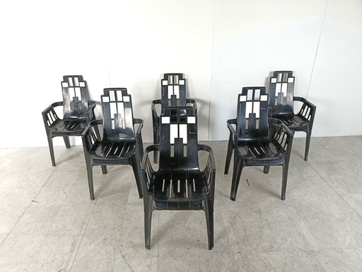 6x Henry Massonnet Pierre Paulin Boston Stühle