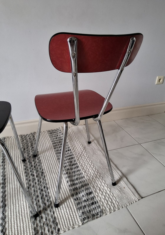 3 chaises de cuisine vintage en Formica J 50/60 – Chaises de salle à manger, Metal, Wood (photo 6 of 11)
