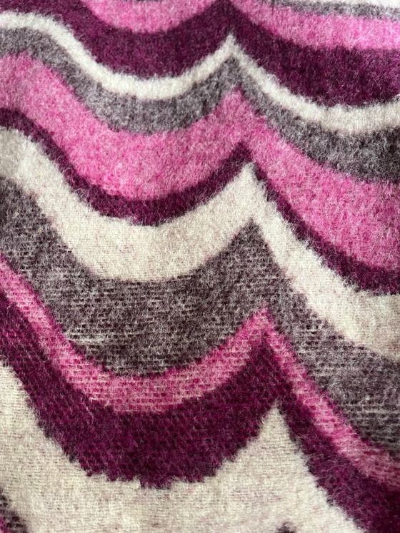 Large vintage blanket pure virgin wool Zaalberg 170 x 200, Bedroom accessories, Purple (photo 5 of 5)