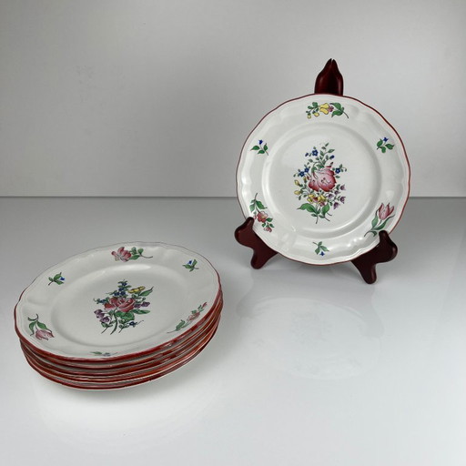 Set van 6 KG Luneville dessertborden - Réverbère model