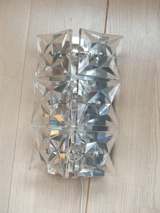 Image 1 of Lámpara de pared Kinkeldey Space Age con 6 cristales UK1aEb
