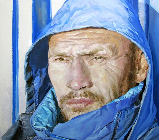 Origineel olieverfschilderij, hedendaagse kunst, figuratief, fotorealisme, zelfportret – schilderijen tekeningen, Canvas
