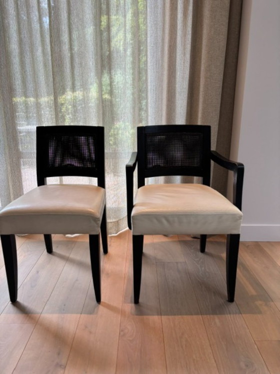 Luxury Meridiani dining table with 8 matching chairs – Dining set, Wood (photo 3 of 5)