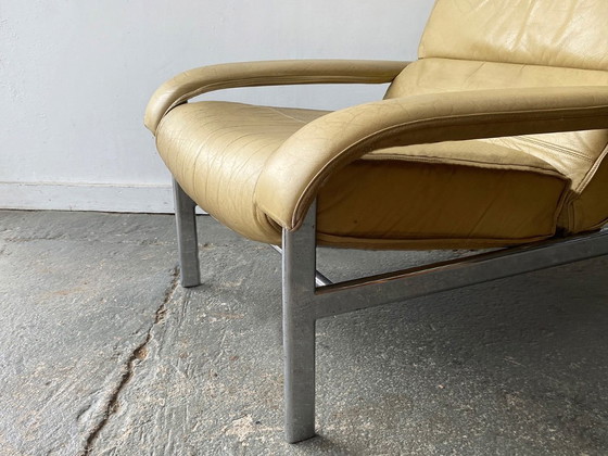 Image 1 of Mid-Century modern ‘Pieff’ leather ‘Gamma’ lounge chair by Tim Bates 