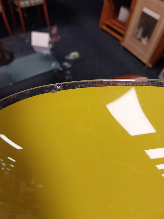 Image 1 of 1 x ceiling light 1960s PL09 in yellow and red with textured glass strip. From former Czechoslovakia