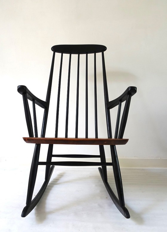 Roland Rainer High Back 1960 Sedia a dondolo IImari Tapiovaara – Hagafors Stolfabrik, Sedie a dondolo, Wood (photo 7 of 16)