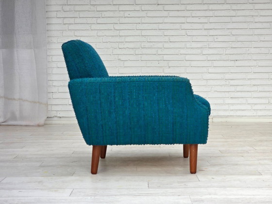 Image 1 of 1970, Deense fauteuil, originele meubelwol, teakhout.