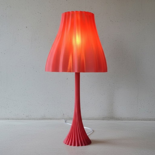 Red Sculptural Table Lamp 55 cm