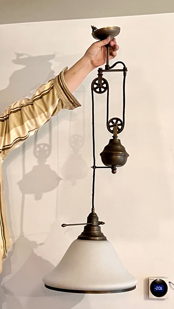 Image 1 of Bronzen katrollamp / hanglamp 