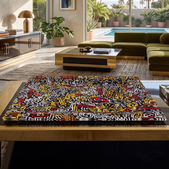 Image 1 of Plateau de service Keith Haring Pop Art des années 1990, par Café des Arts.