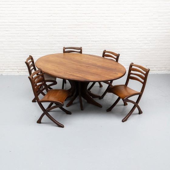 Image 1 of Marc Van Rampelberg Muninga Wood Dining Room Set anni '80