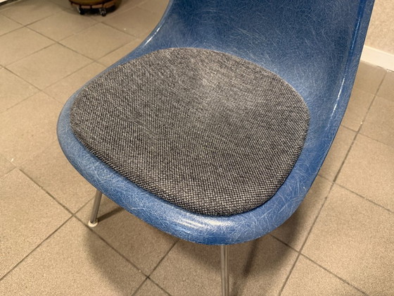 Herman Miller | Eames | DSX | Fibra de vidrio azul medio | 1 pieza – Sillas de comedor, Metal, Textile (photo 6 of 9)