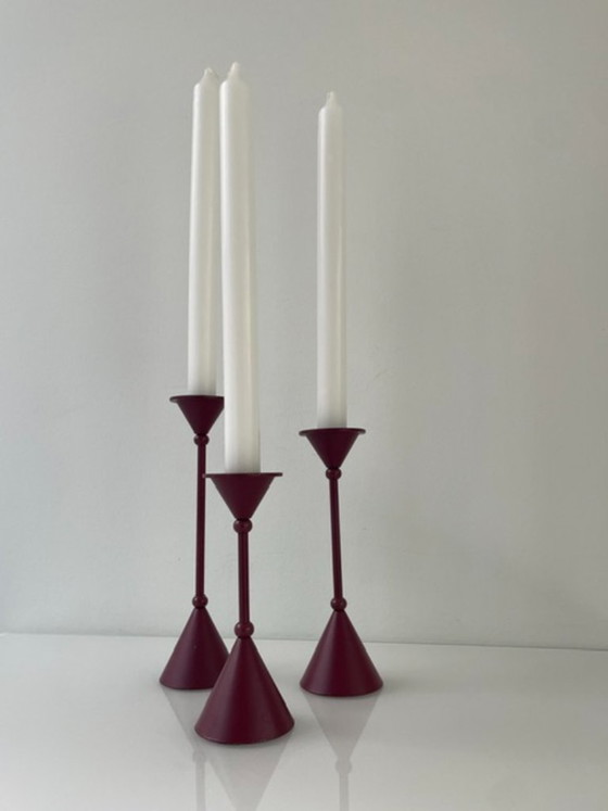 Image 1 of Set van 3 Memphis style kandelaren