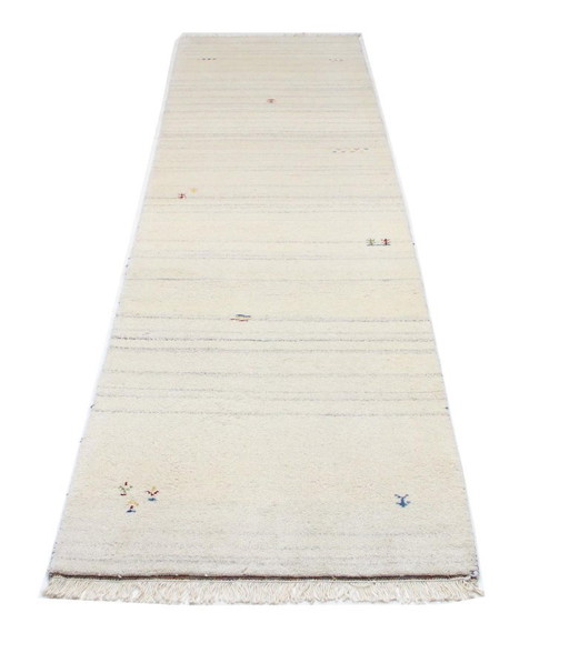Original Modern Indo Gabbeh Woll Teppich 298 x 80 cm Top Zustan