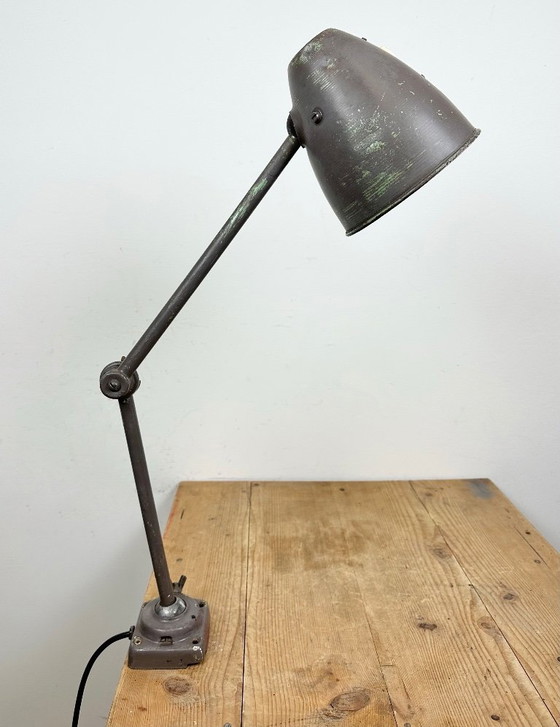 Image 1 of Brown Industrial Workshop Table Lamp, 1960s