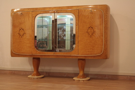 Image 1 of Vittorio Dassi Mid Century Modern Bar Sideboard | Vintage Wooden Furniture for Dining Room 1950