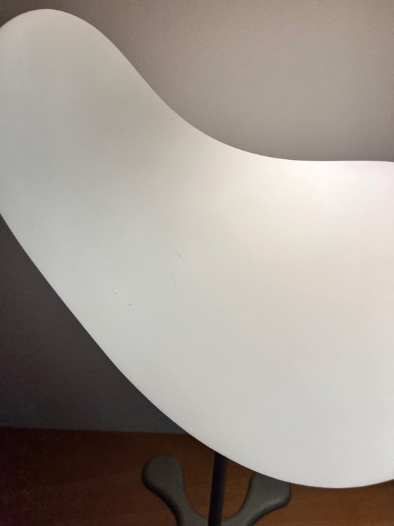 Image 1 of "Coco" table lamp designed by Aldo Cibic, produced by Foscarini - Grey metal & opaline glass