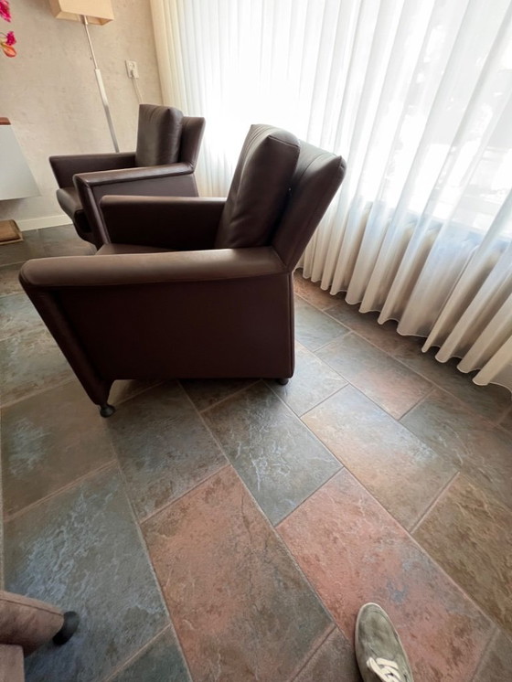 Image 1 of 2 poltrone in pelle Leolux Paian, 1 poltrona girevole.