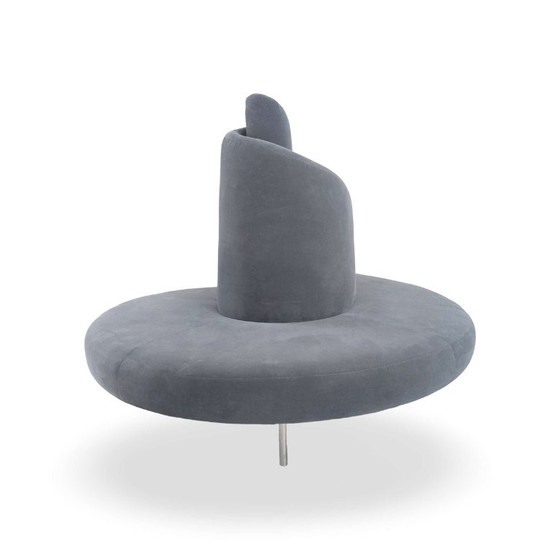 Original Edra Tatlin Designer Sofa grau Cananzi Semprini, 2 Sitzer Sofas, Stoff (Foto 5 von 8)