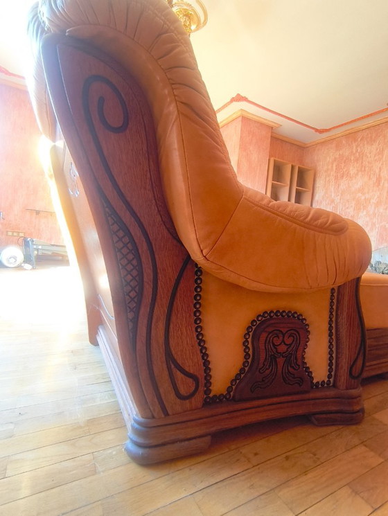 Divano in stile Art Nouveau di origine olandese – Taller artesano holandés, Divani angolari, Leather, Metal (photo 18 of 22)