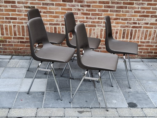 5 sedie vintage di Marko Holland, design di Jac Vogels, circa 70 – eetkamerstoelen, Metal, Plastic (photo 2 of 7)