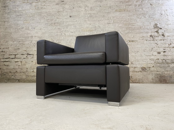 Image 1 of Poltrona Brühl Tomo in pelle marrone