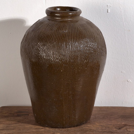 Antique glazed ceramic vase (c.1900) #4 (photo 11 of 18)