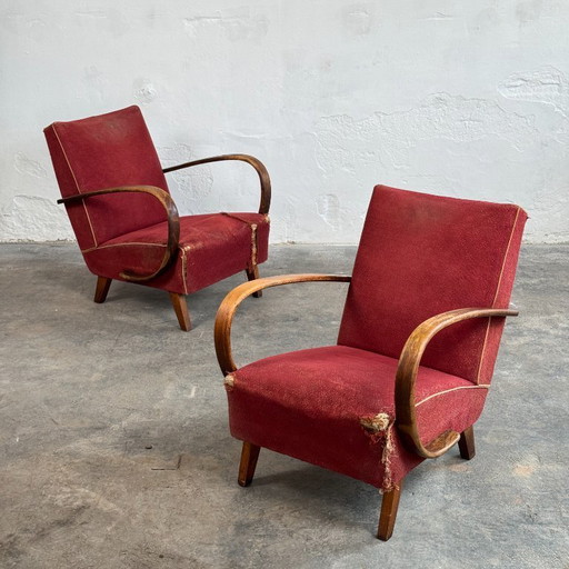 Pair of Jindřich Halabala Type C Armchairs for UP Závody, 1930s — Czechoslovakian Art Deco