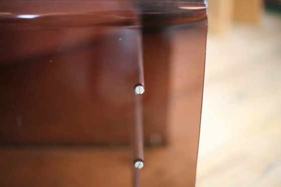 Image 1 of Gerookt plexiglas 70s salontafel