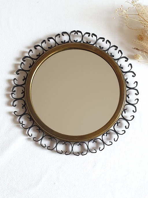Miroir rosace vintage années 60