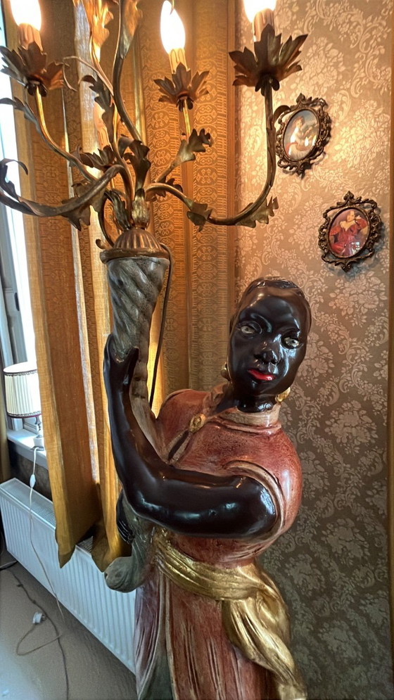 Blackamoor-Torchière – Lámparas de pie, Metal, Wood (photo 4 of 5)