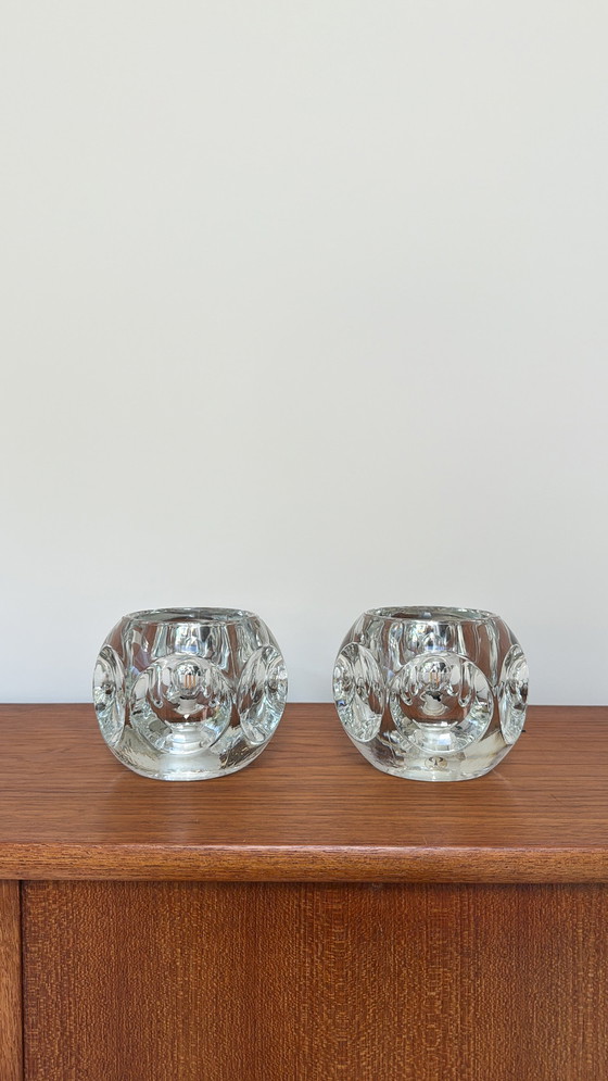 Image 1 of Two vintage glass table lamps by Peill & Putzler