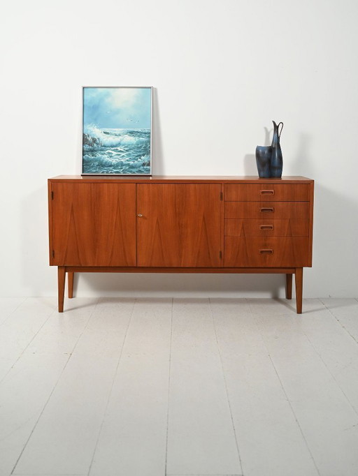 Early-1960s Scandinavian teak sideboard with drawers