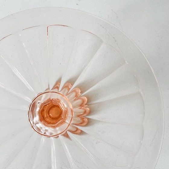 Image 1 of Art Deco Taartplateau roze 1930's