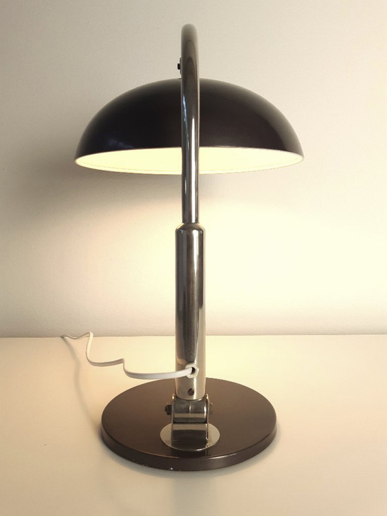 Image 1 of Hala Zeist desk lamp, anthracite-colored vintage MCM lamp, industrial lamp, mid-century modern table lamp