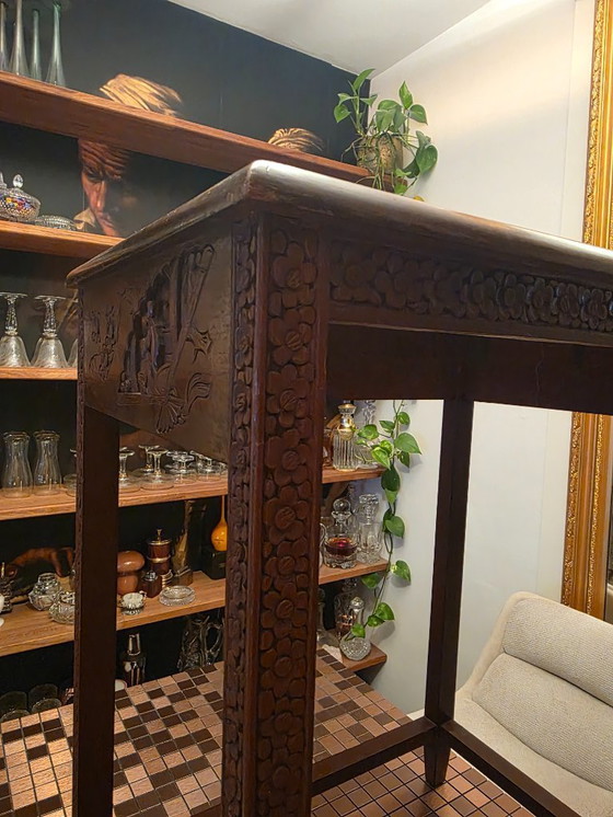 Image 1 of Mesas nido chinas – George Zee & Co (Hong Kong) – madera dura tallada a mano – juego de 4