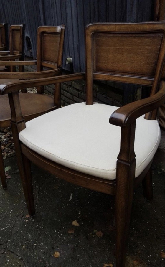 6 klassische Eichen-Esszimmer-Armlehnstühle, Esszimmerstühle, Holz, Braun (Foto 6 von 6)