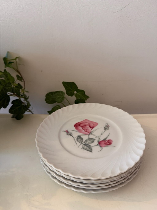 Set di 6 piattini da pasticceria in porcellana