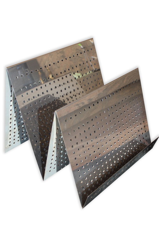 Design literatuurbak - zilver metaal