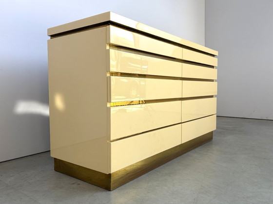 Jean Claude Mahey chest of drawers, 1970s – Brass (photo 3 of 11)