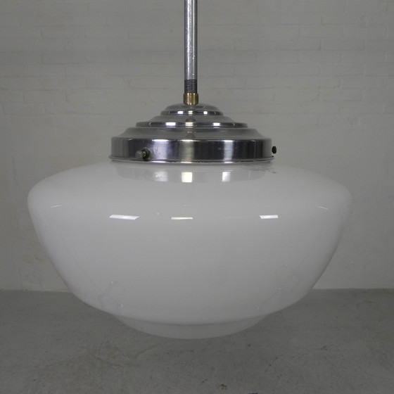 Image 1 of Art Deco Pendant Lamp With Stepped Glass Shade, Semlite Vsl, 1930s