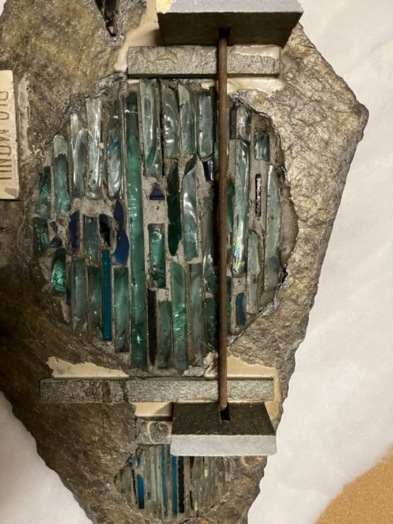 Exclusieve Monumentale Ruitvormige Wandsculptuur & Lamp – Pia Manu (Jaren '70) – 120 cm – Beeldhouwkunst (photo 16 of 19)
