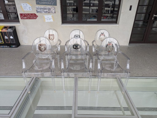 Set of 6 Limited Edition Louis Ghost Chairs by Philippe Starck for Kartell – Rare Artistic Designs