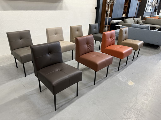 8 Gelderland 7714 Knopfstuhl Designstuhl Leder