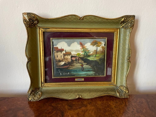 Huile sur carton signée Lucio Cargnel