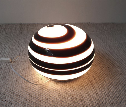 Grote ILU di Vetro glazen tafellamp / vloerlamp, model Zebra zwart-wit glas, Italiaans glas Nederlands design