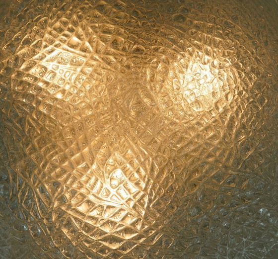 Lampada da soffitto vintage Kaiser Ice Glass, a incasso, anni '60/'70, con superficie in rilievo. (photo 5 of 19)